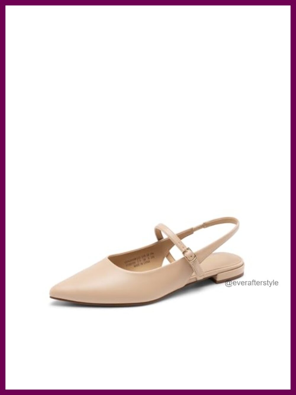 Women's Slingback Dressy Mary Jane Ballet Flats Faux Leather Pointed Toe